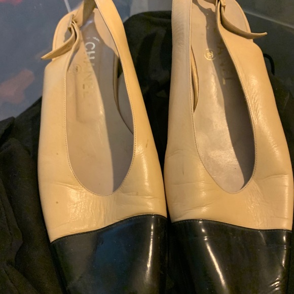 Vintage Chanel Two Tone Slingback size